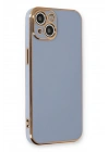 Mey İthalat®  iPhone 13 Kılıf Volet Silikon - Mavi