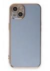 Mey İthalat®  iPhone 13 Kılıf Volet Silikon - Mavi