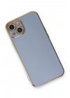 Mey İthalat®  iPhone 13 Kılıf Volet Silikon - Mavi
