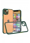 Mey İthalat®  iPhone 13 Mini Kılıf Miami Şeffaf Silikon - Koyu Yeşil