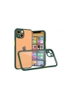Mey İthalat®  iPhone 13 Mini Kılıf Miami Şeffaf Silikon - Koyu Yeşil
