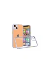 Mey İthalat®  iPhone 13 Mini Kılıf Miami Şeffaf Silikon - Lila