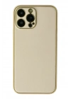 Mey İthalat®  iPhone 13 Pro Kılıf Coco Deri Silikon Kapak - Gold