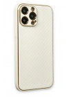 Mey İthalat®  iPhone 13 Pro Kılıf Coco Karbon Silikon - Beyaz