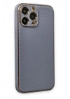 Mey İthalat®  iPhone 13 Pro Kılıf Coco Karbon Silikon - Gri