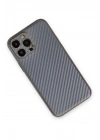Mey İthalat®  iPhone 13 Pro Kılıf Coco Karbon Silikon - Gri