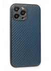 Mey İthalat®  iPhone 13 Pro Kılıf Coco Karbon Silikon - Mavi