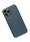Mey İthalat®  iPhone 13 Pro Kılıf Coco Karbon Silikon - Mavi
