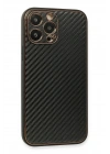 Mey İthalat®  iPhone 13 Pro Kılıf Coco Karbon Silikon - Siyah