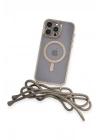 Mey İthalat®  iPhone 13 Pro Kılıf Divo Lazer Askılı Magsafe Kapak - Gold