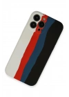 Mey İthalat®  iPhone 13 Pro Kılıf Ebruli Lansman Silikon - Beyaz-Siyah
