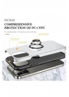 Mey İthalat®  iPhone 13 Pro Kılıf Elit Yüzüklü Kapak - Gümüş
