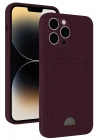 Mey İthalat®  iPhone 13 Pro Kılıf Kelvin Kartvizitli Silikon - Derin Mor