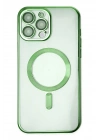 Mey İthalat®  iPhone 13 Pro Kılıf Kross Magneticsafe Kapak - Koyu Yeşil