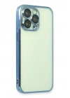 Mey İthalat®  iPhone 13 Pro Kılıf  Lensli Silikon - Açık Mavi