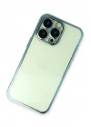 Mey İthalat®  iPhone 13 Pro Kılıf  Lensli Silikon - Açık Mavi