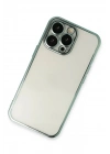 Mey İthalat®  iPhone 13 Pro Kılıf  Lensli Silikon - Yeşil