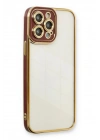 Mey İthalat®  iPhone 13 Pro Kılıf Liva Lens Silikon - Bordo