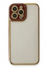 Mey İthalat®  iPhone 13 Pro Kılıf Liva Lens Silikon - Bordo