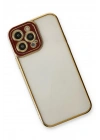Mey İthalat®  iPhone 13 Pro Kılıf Liva Lens Silikon - Bordo