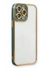 Mey İthalat®  iPhone 13 Pro Kılıf Liva Lens Silikon - Yeşil