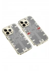 Mey İthalat®  iPhone 13 Pro Kılıf Mekanik Bumper Kapak - Gold