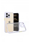 Mey İthalat®  iPhone 13 Pro Kılıf Miami Şeffaf Silikon - Lila