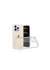 Mey İthalat®  iPhone 13 Pro Kılıf Miami Şeffaf Silikon - Lila