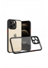 Mey İthalat®  iPhone 13 Pro Kılıf Miami Şeffaf Silikon - Siyah