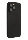 Mey İthalat®  iPhone 13 Pro Kılıf Moshi Lens Magneticsafe Silikon - Siyah