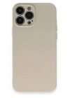 Mey İthalat®  iPhone 13 Pro Kılıf Nano içi Kadife Silikon - Bej