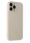 Mey İthalat®  iPhone 13 Pro Kılıf Nano içi Kadife Silikon - Bej