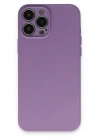 Mey İthalat®  iPhone 13 Pro Kılıf Nano içi Kadife Silikon - Koyu Lila