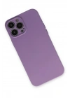 Mey İthalat®  iPhone 13 Pro Kılıf Nano içi Kadife Silikon - Koyu Lila