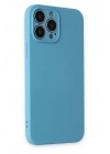 Mey İthalat®  iPhone 13 Pro Kılıf Nano içi Kadife Silikon - Mavi