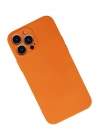 Mey İthalat®  iPhone 13 Pro Kılıf Nano içi Kadife Silikon - Turuncu
