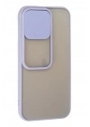 Mey İthalat®  iPhone 13 Pro Kılıf Palm Buzlu Kamera Sürgülü Silikon - Lila