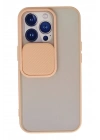 Mey İthalat®  iPhone 13 Pro Kılıf Palm Buzlu Kamera Sürgülü Silikon - Pembe