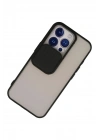 Mey İthalat®  iPhone 13 Pro Kılıf Palm Buzlu Kamera Sürgülü Silikon - Siyah