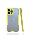 Mey İthalat®  iPhone 13 Pro Kılıf Platin Silikon - Sarı
