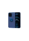 Mey İthalat®  iPhone 13 Pro Kılıf Range Yüzüklü Silikon - Mavi