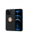 Mey İthalat®  iPhone 13 Pro Kılıf Range Yüzüklü Silikon - Siyah-Gold