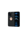 Mey İthalat®  iPhone 13 Pro Kılıf Range Yüzüklü Silikon - Siyah-Gold