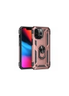 Mey İthalat®  iPhone 13 Pro Kılıf Sofya Yüzüklü Silikon Kapak - Rose