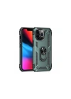 Mey İthalat®  iPhone 13 Pro Kılıf Sofya Yüzüklü Silikon Kapak - Yeşil