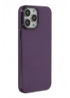 Mey İthalat®  iPhone 13 Pro Max Kılıf Anka PC Sert Metal Kapak - Mor