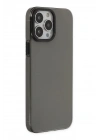 Mey İthalat®  iPhone 13 Pro Max Kılıf Anka PC Sert Metal Kapak - Siyah