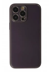 Mey İthalat®  iPhone 13 Pro Max Kılıf Coco Deri Silikon Kapak - Derin Mor