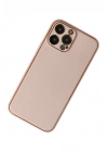 Mey İthalat®  iPhone 13 Pro Max Kılıf Coco Deri Silikon Kapak - Pudra