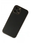 Mey İthalat®  iPhone 13 Pro Max Kılıf Coco Deri Silikon Kapak - Siyah